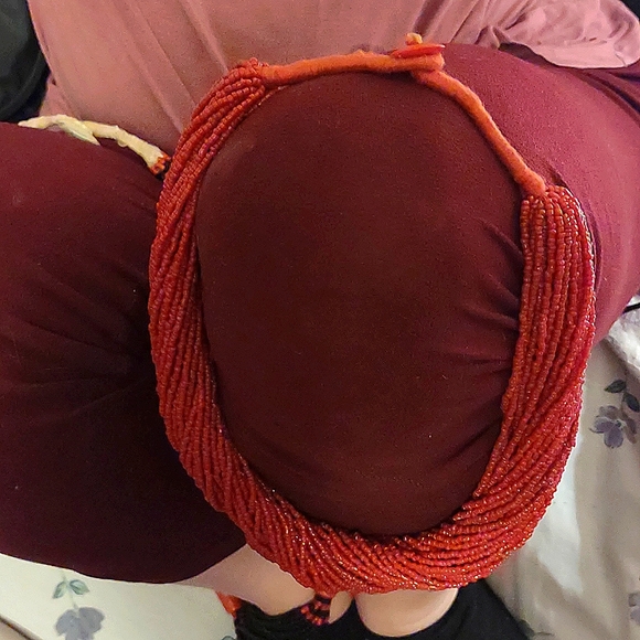 Authentic Ñative American 52 strand Coral necklace Vintage